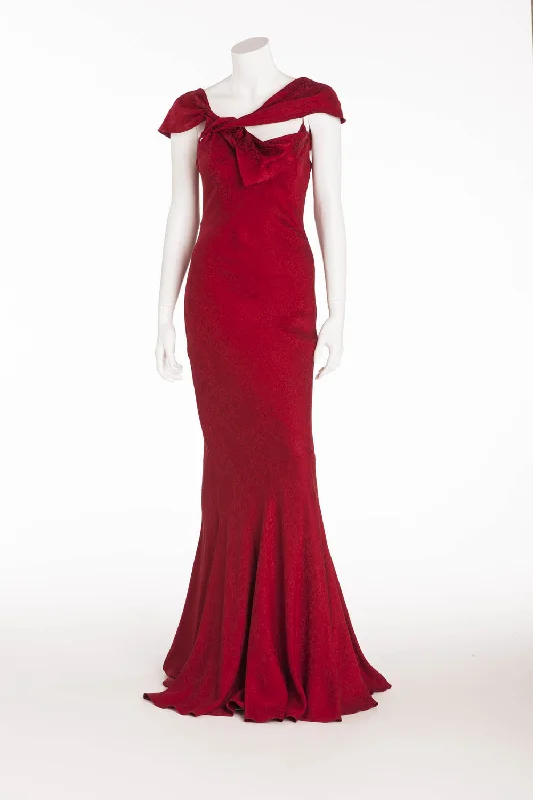 Deal Dash John Galliano - Burgundy Silk Dress - FR 38