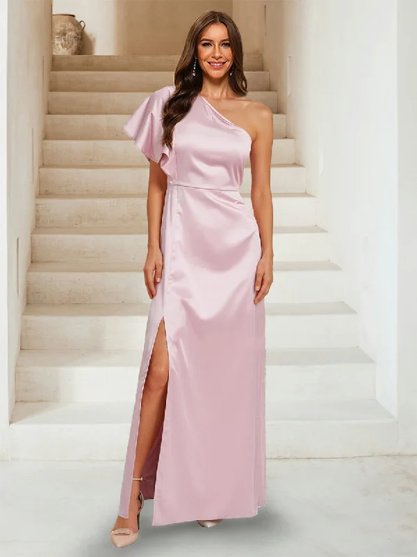 Massive Deals Sheath/Column One-Shoulder Asymmetrical Split Side Bridesmaid Dresses Massive Deals Sheath/Column One-Shoulder Asymmetrical Split Side Bridesmaid Dresses