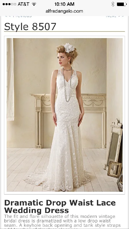 Deal Zone Alfred Angelo Dramatic Drop waist Lace/8507