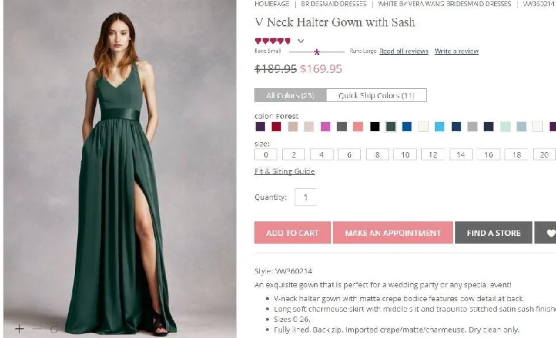 Exclusive Deal Vera Wang White VW360214