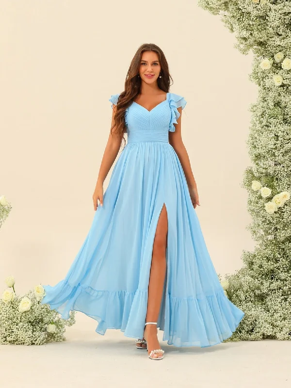 Midnight Madness A-Line/Princess Ankle-Length Sleeveless Bridesmaid Dresses With Ruffles Midnight Madness A-Line/Princess Ankle-Length Sleeveless Bridesmaid Dresses With Ruffles