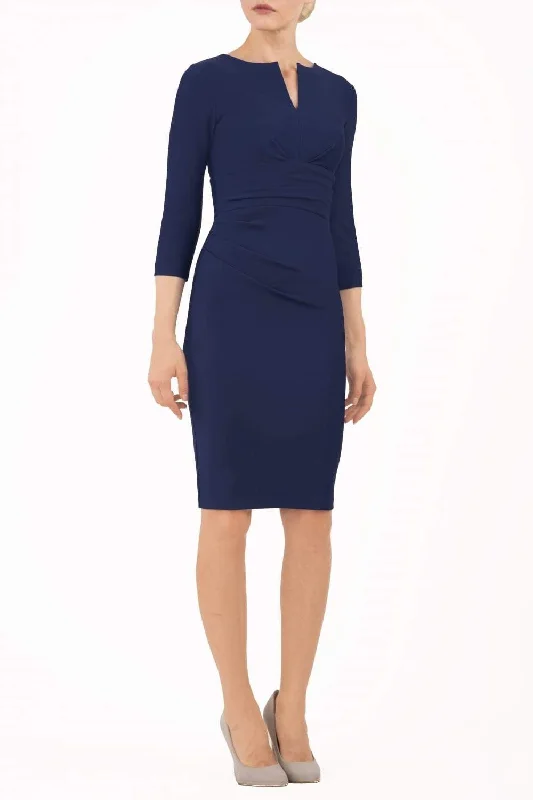 Epic Deals Donna 3/4 Sleeve Dress - Navy