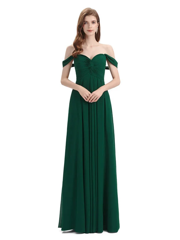 Exclusive Deal Elegant Sweetheart Off Shoulder Floor-Length Bridesmaid Dresses