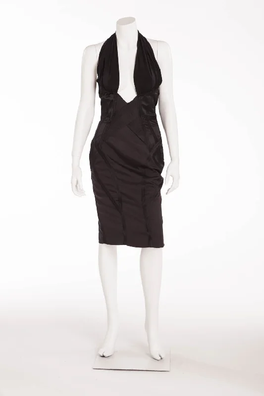 Price Drop Iconic Tom Ford for Gucci - Black Corset Halter Dress with Cross Over V Neck - IT 42 Price Drop Iconic Tom Ford for Gucci - Black Corset Halter Dress with Cross Over V Neck - IT 42