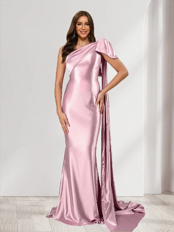 Limited Time Offer Trumpet/Mermaid One-Shoulder Sleeveless Watteau Train Bridesmaid Dresses Limited Time Offer Trumpet/Mermaid One-Shoulder Sleeveless Watteau Train Bridesmaid Dresses