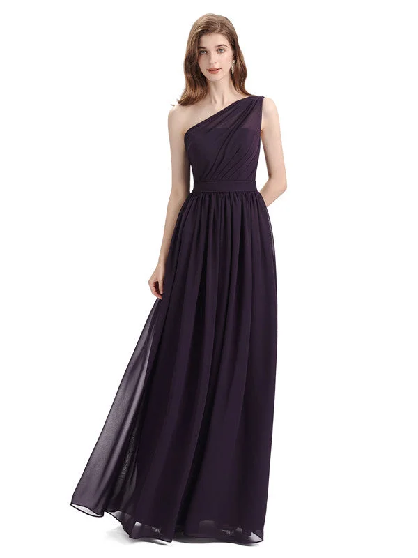 Fantastic Offers Popular One Shoulder A-line Floor-length Chiffon Bridesmaid Dresses