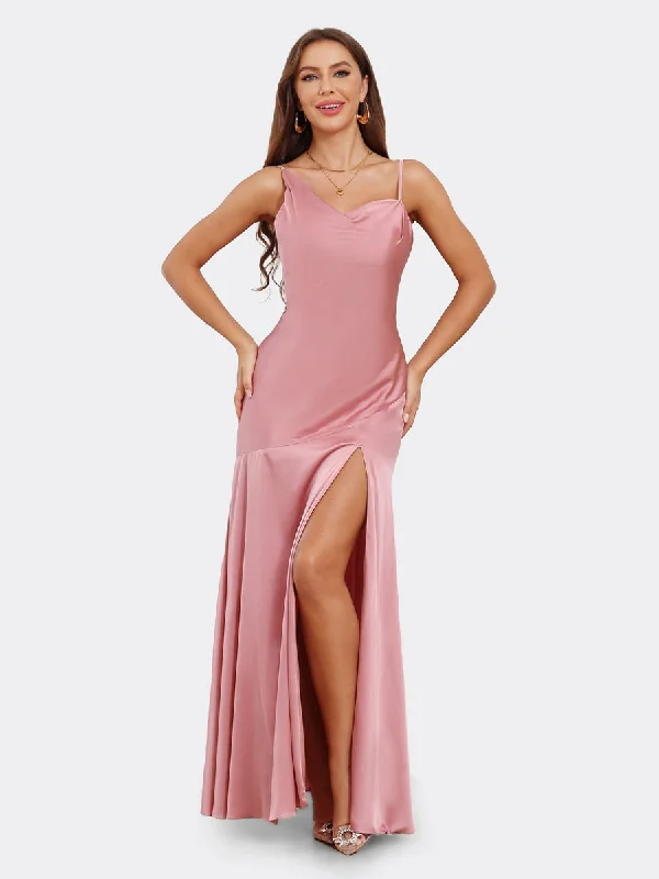 Today’s Deal Sheath/Column Spaghetti Straps Sleeveless Evening Dresses with Split Side