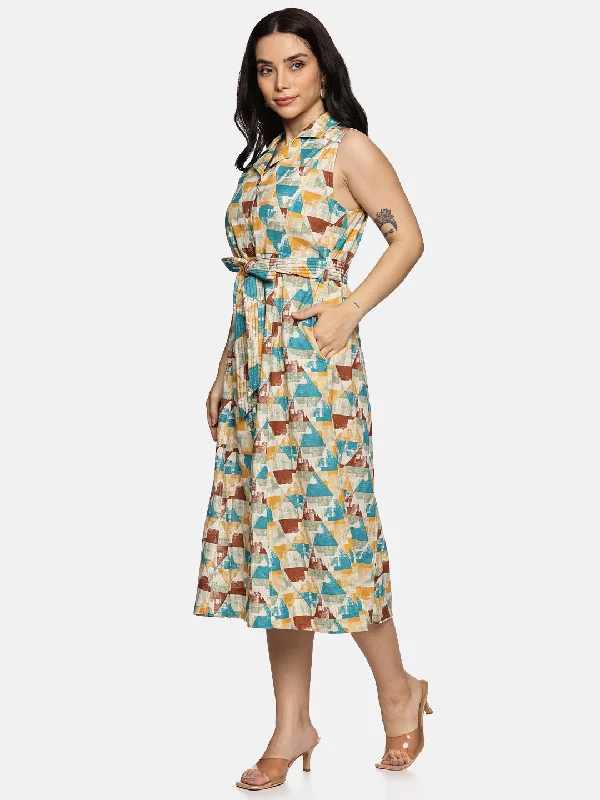 Value Deals Abstract Print Shirt Dress