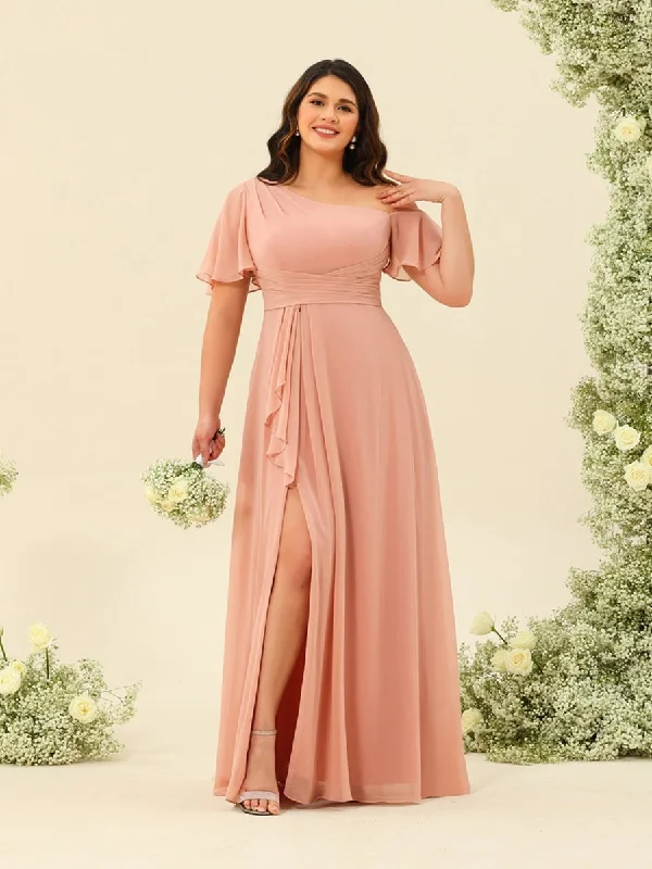 Price Fest A-Line/Princess One-Shoulder Floor-Length Split Side Plus Size Bridesmaid Dresses Price Fest A-Line/Princess One-Shoulder Floor-Length Split Side Plus Size Bridesmaid Dresses