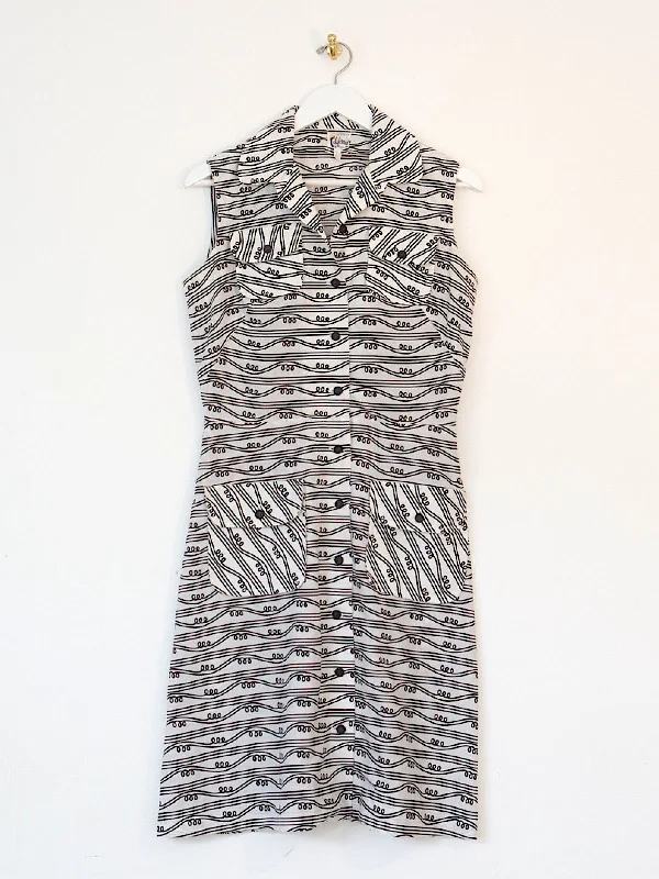 Savings Bonanza Sleeveless vintage summer dress 4 pockets design.