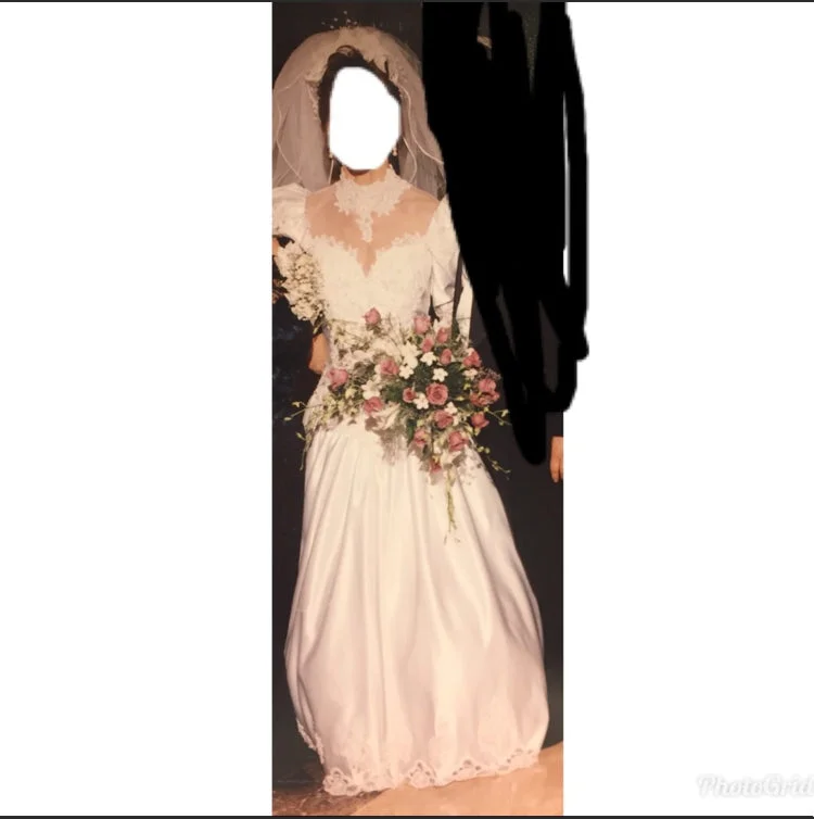 Early Access Alfred Angelo Vintage Illusion Lace Ballgown with Sleeves