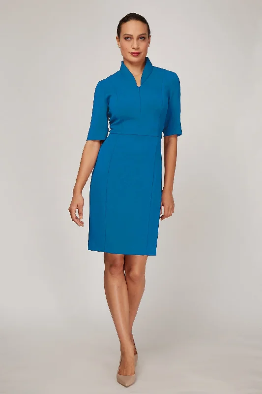 Overstock Sleeved Evelyn Dress - Peacock