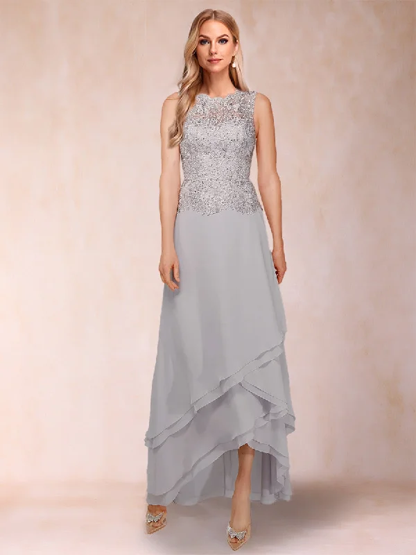 Super Deal A-Line/Princess Scoop Chiffon Mother of the Bride Dresses with Jacket & Appliques