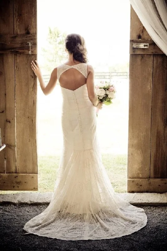 Weekend Deal Eugenia Sleeveless Illusion Lace Mermaid 1482