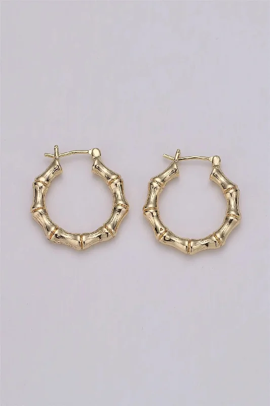 Doorbuster Deal Bamboo Earrings - Gold