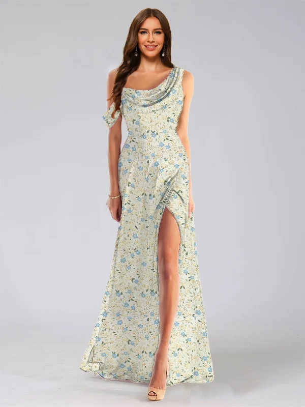Special Promotion Sheath/Column Asymmetrical Sleeveless Ruched Floral Bridesmaid Dresses Special Promotion Sheath/Column Asymmetrical Sleeveless Ruched Floral Bridesmaid Dresses