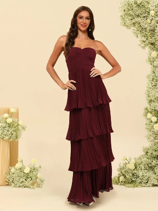 Deep Discounts A-Line/Princess Strapless Floor-Length Bridesmaid Dresses With Ruffles