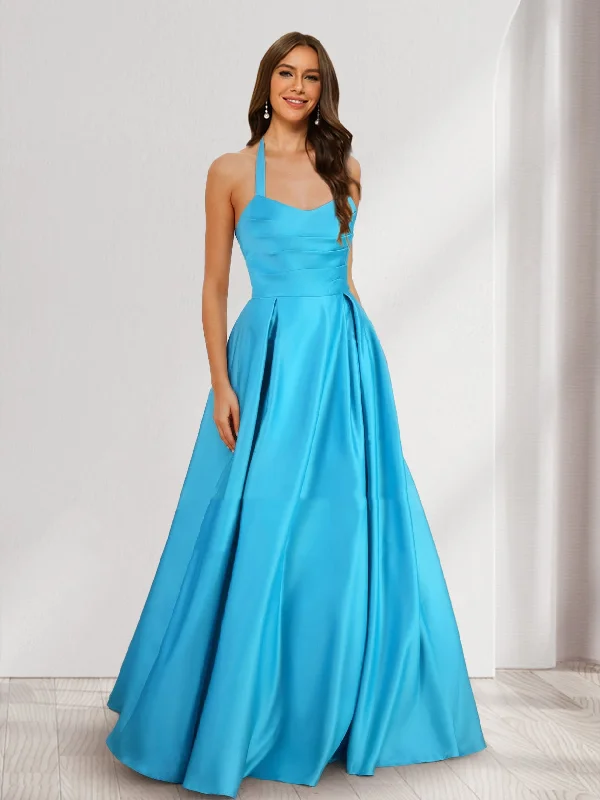 Big Discounts A-Line/Princess Halter Sleeveless Ruched Bridesmaid Dresses