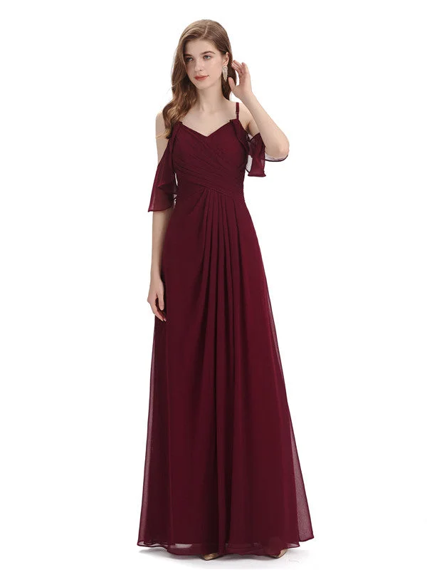 Instant Discount Elegant Cold Shoulder Long Maxi Bridesmaid Dresses Online