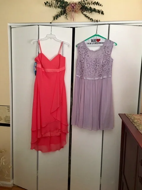 While Supplies Last Alfred Angelo Coral A-Line V-neck Asymmetrical Tulle