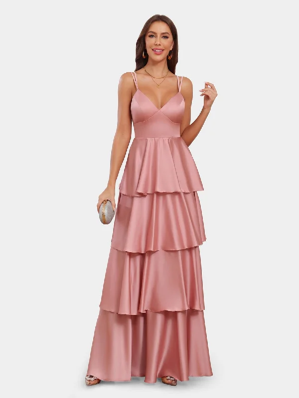 Deep Discounts A-Line/Princess Spaghetti Straps Sleeveless Evening Dresses with Ruffles