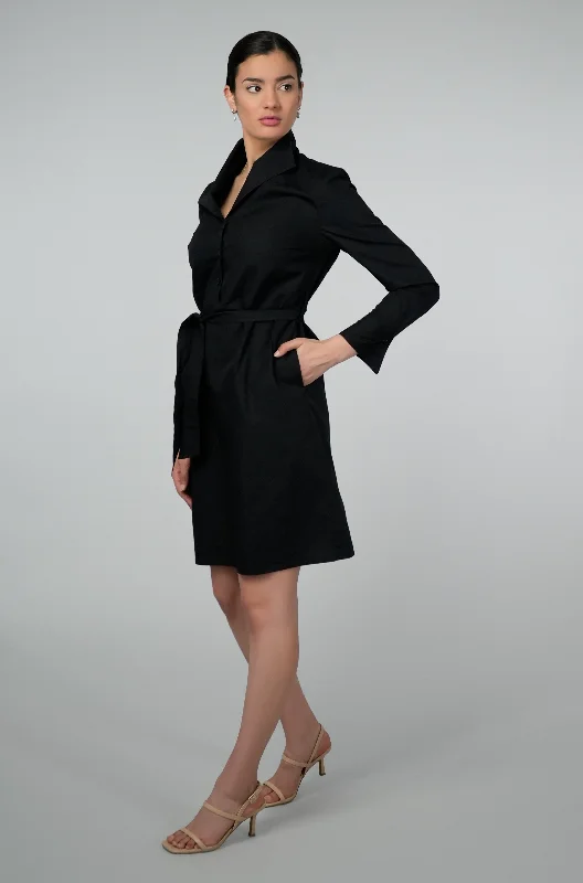 Online Only Riley Shirt Dress - Black