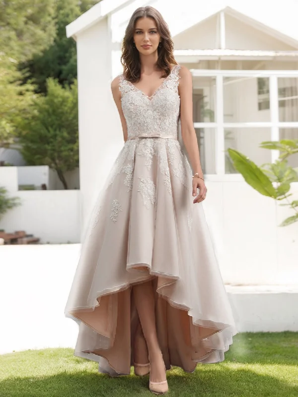 Discount Extravaganza Ball Gown V-Neck Sleeveless Lace Wedding Dresses