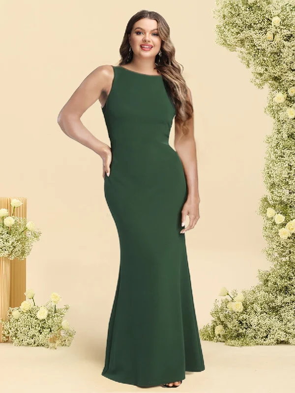 Online Exclusive Trumpet/Mermaid Scoop Floor-Length Plus Size Bridesmaid Dresses