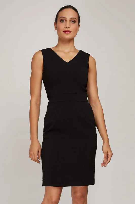 Discount Deals Alyssa Dress V Back - Black