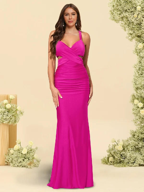 Can't Miss Trumpet/Mermaid Criss Cross Floor-Length Bridesmaid Dresses