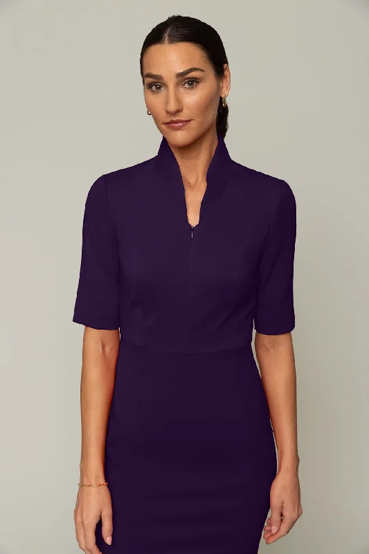 Extra Savings Sleeved Evelyn Dress - Eggplant