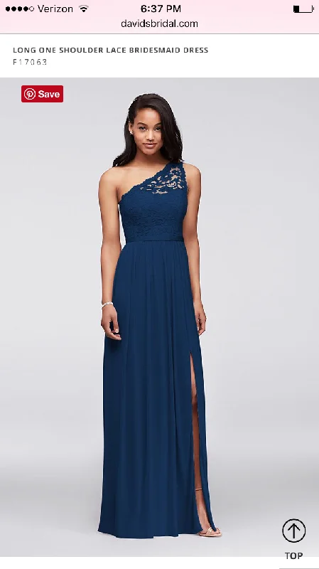 YEAR-End Clearance David's Bridal One Shoulder Lace Dress