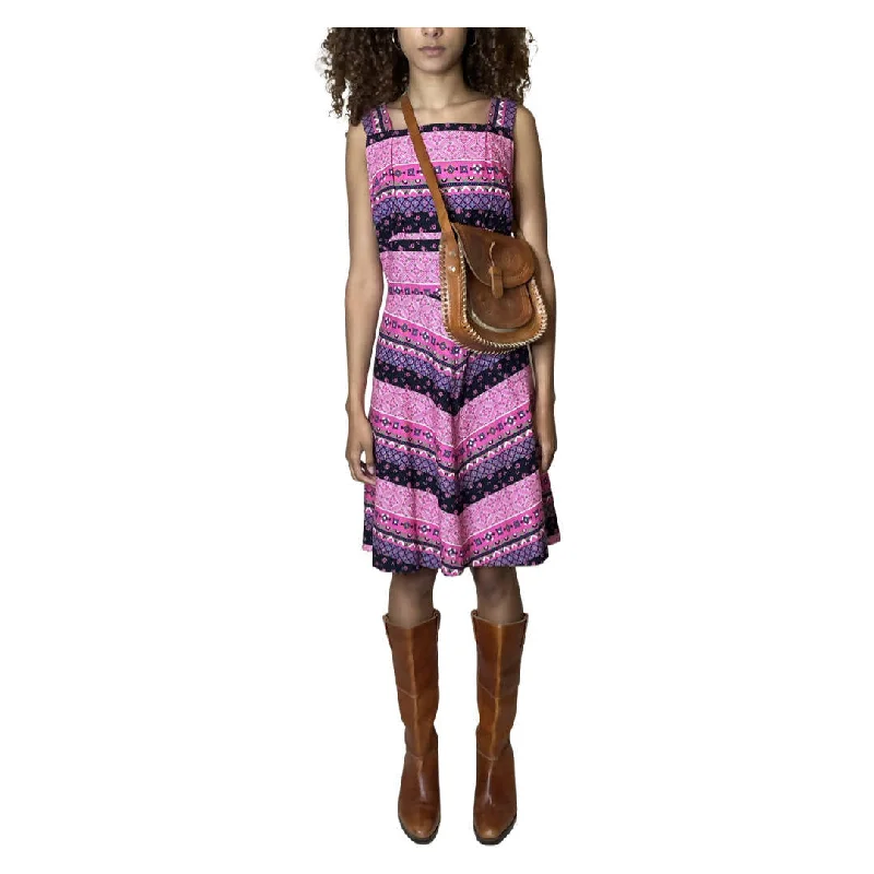 Discount Deals 1970's Original Vintage Pink & Multi Coloured Floral Print Dress UK 8 - 12