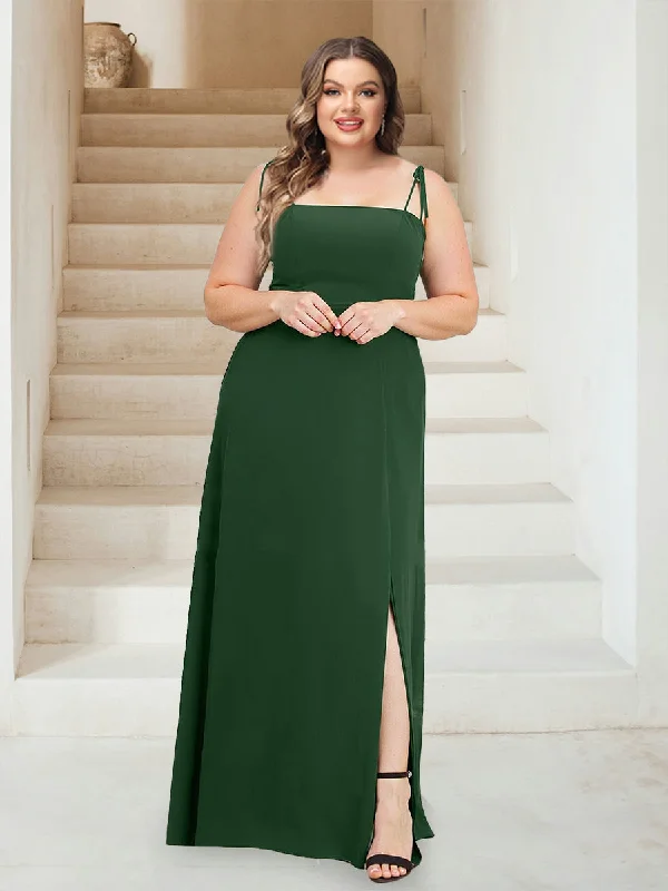 Steals and Deals Sheath/Column Square Neck Sleeveless Ruched Plus Size Bridesmaid Dresses