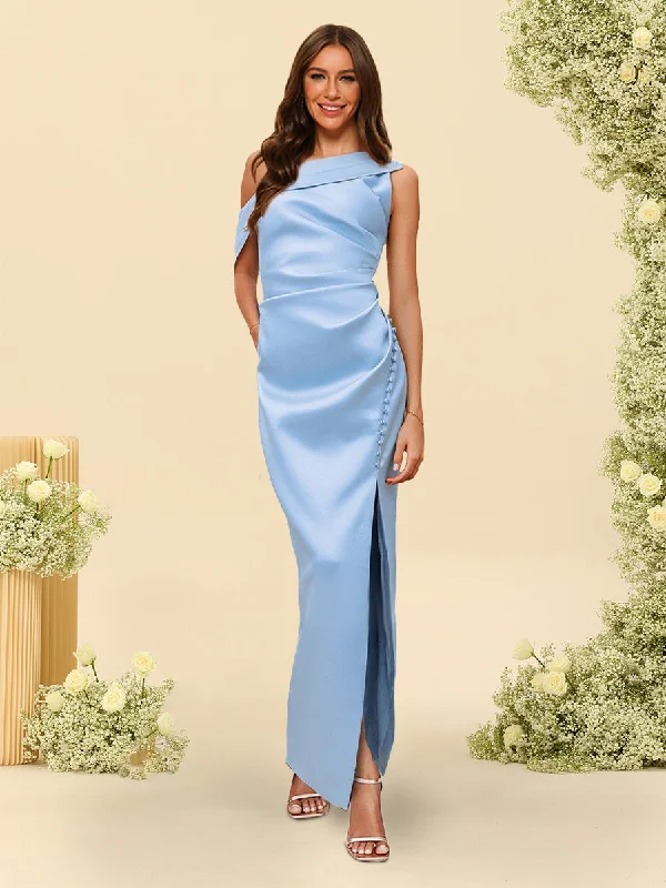 Today's Special Sheath/Column One-Shoulder Sleeveless Bridesmaid Dresses With Split Side Today's Special Sheath/Column One-Shoulder Sleeveless Bridesmaid Dresses With Split Side