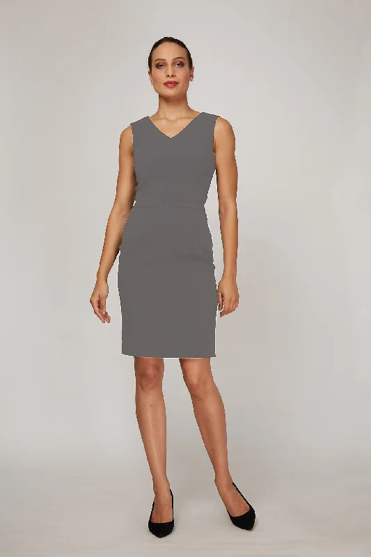 Markdowns Alyssa Dress V Back - Light Charcoal
