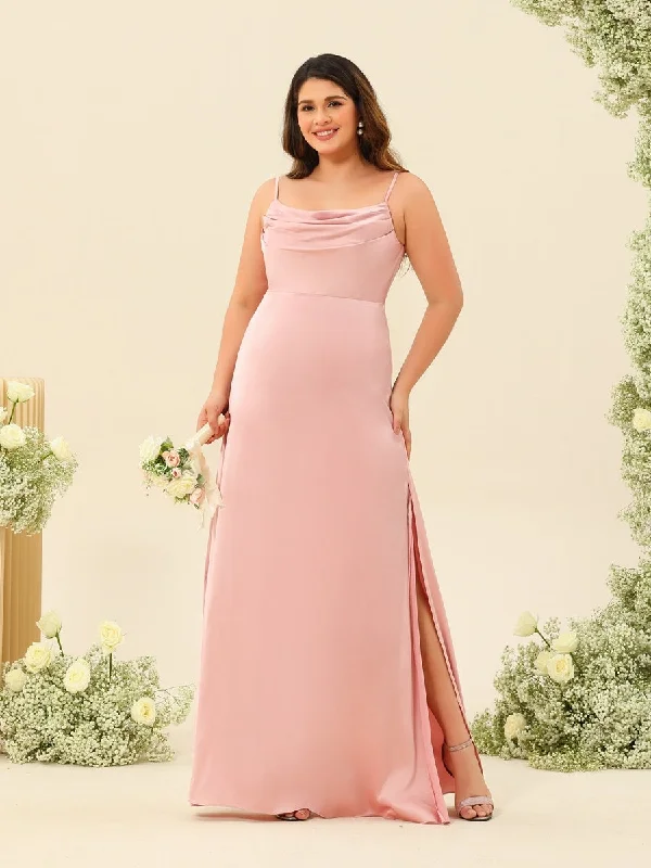 Exclusive Preview Sheath/Column Spaghetti Straps Split Side Plus Size Bridesmaid Dresses Exclusive Preview Sheath/Column Spaghetti Straps Split Side Plus Size Bridesmaid Dresses