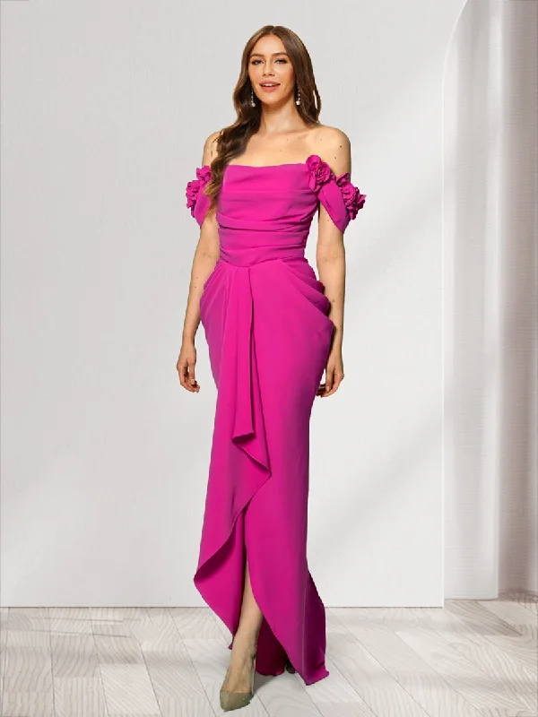 Big Savings Sheath/Column Off-the-Shoulder Short Sleeves Ruffles Bridesmaid Dresses Big Savings Sheath/Column Off-the-Shoulder Short Sleeves Ruffles Bridesmaid Dresses