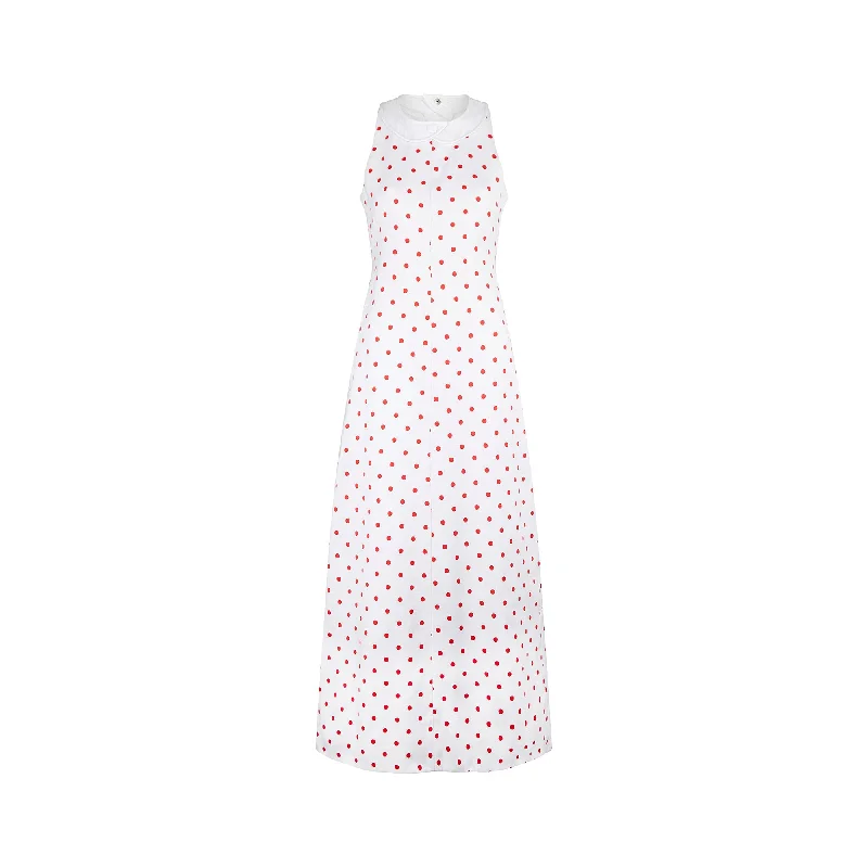 Extra Savings 1970s André Courrèges Haute Couture Polka Dot Cotton Dress