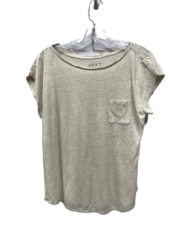 Steals and Deals Beige Top Short Sleeve By Loft, Size: M