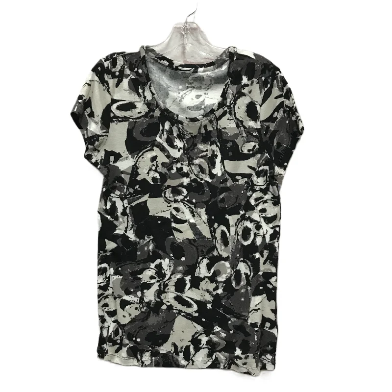 Exclusive Savings Black & Brown Top Short Sleeve Basic By Daisy Fuentes, Size: L