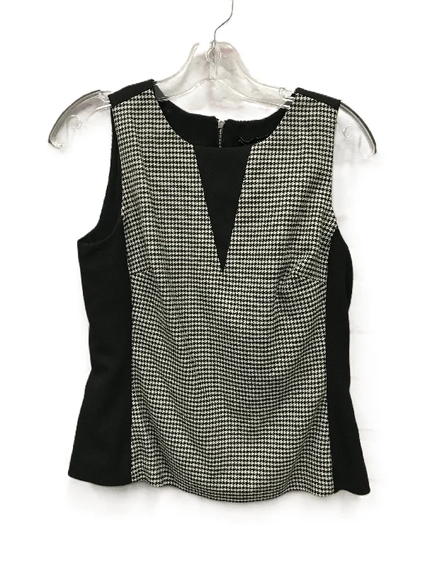 Deal Explosion Black & Cream Top Sleeveless By White House Black Market, Size: S