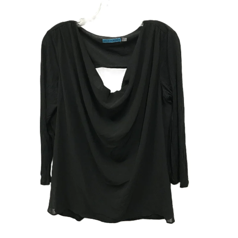 Epic Deals Black Top Long Sleeve By Alice + Olivia, Size: L