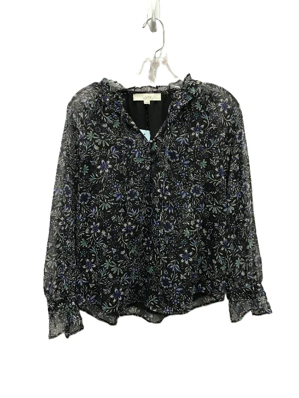 Weekend Deal Black Top Long Sleeve By Loft, Size: Petite Xxs
