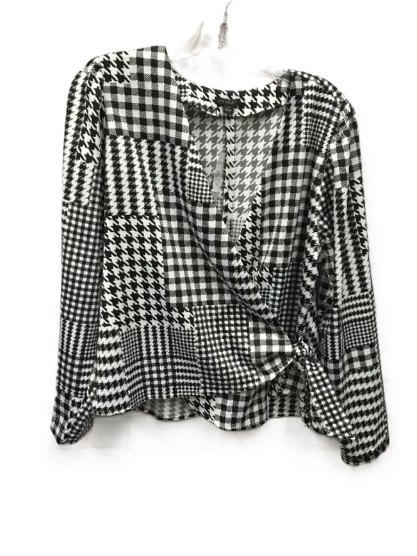 Extra Savings Black & White Blouse Long Sleeve By Ann Taylor, Size: M