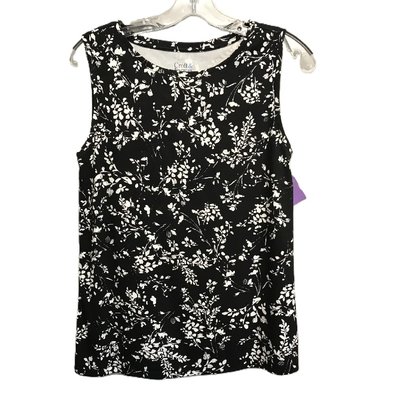 Bonus Savings Black & White Top Sleeveless By Croft And Barrow, Size: M