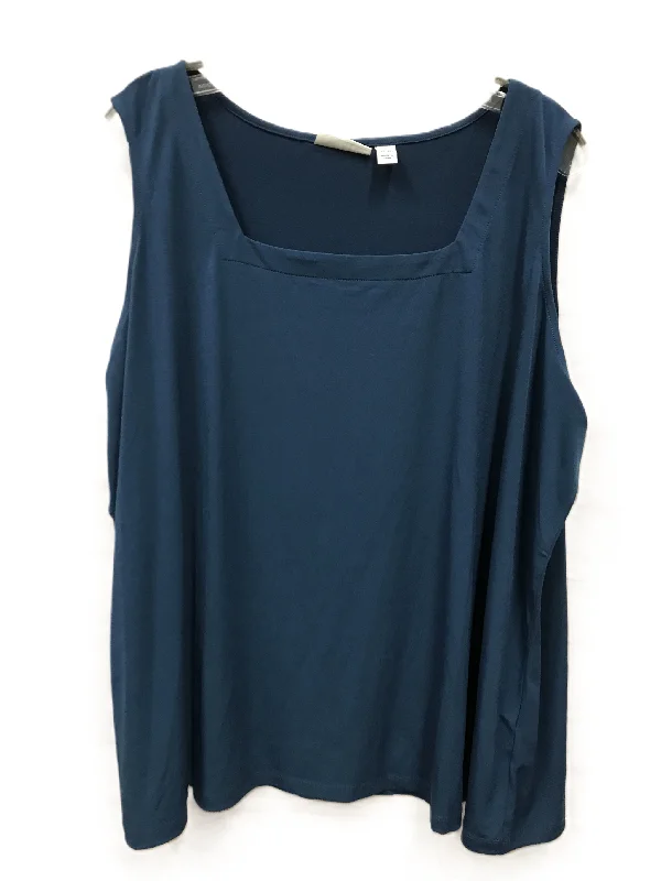 Warehouse Sale Blue Top Sleeveless Basic By Susan Graver, Size: 3x
