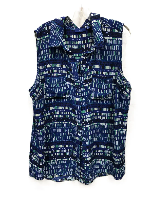 Markdown Madness Blue Top Sleeveless By Apt 9, Size: 2x