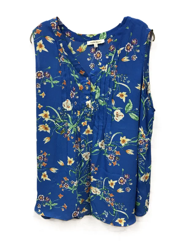 Seasonal Clearance Blue Top Sleeveless By Rose And Olive, Size: 2x
