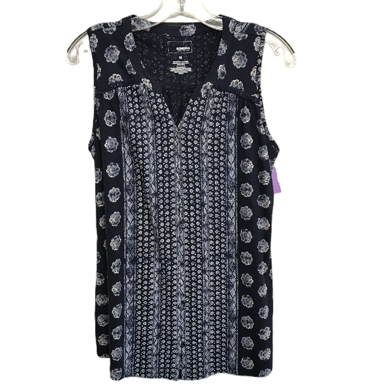 Bargain Prices Blue & White Top Sleeveless By Sonoma, Size: M